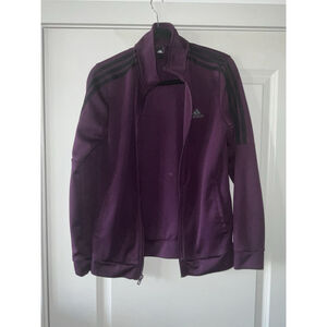 Adidas Girls Tiro Track Running Jacket Strip Plum Black Sz Medium